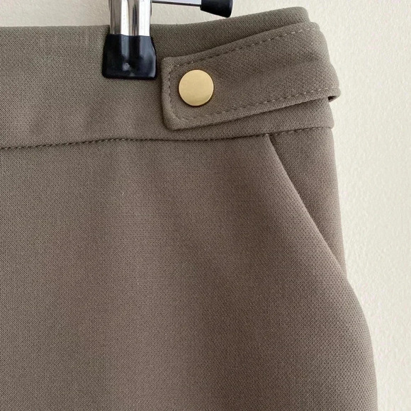 H&M Olive Green A-Line Skirt with Gold Buttons, Skirt for Work, Size 10 - Picture 9 of 16